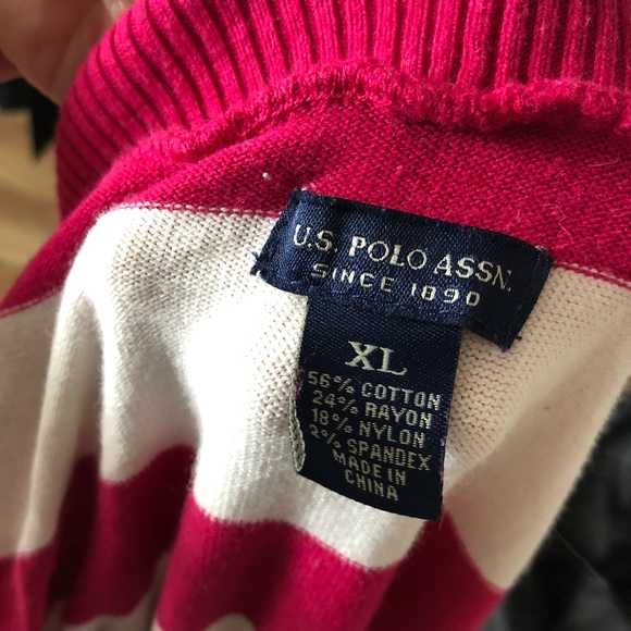 💙 U.S. Polo Assn Pink and White Stripe Sweater - Picture 6 of 6